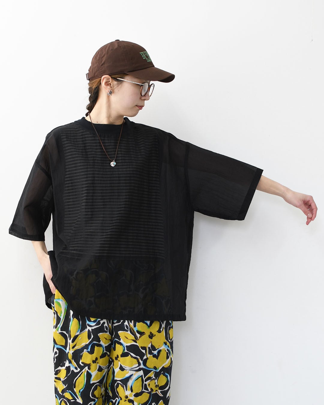 prit [プリット] ナイロンシアーペーパーリップストップ5分袖Tシャツ