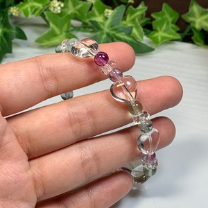 6.ハート水晶×フローライト・デザインブレスレット