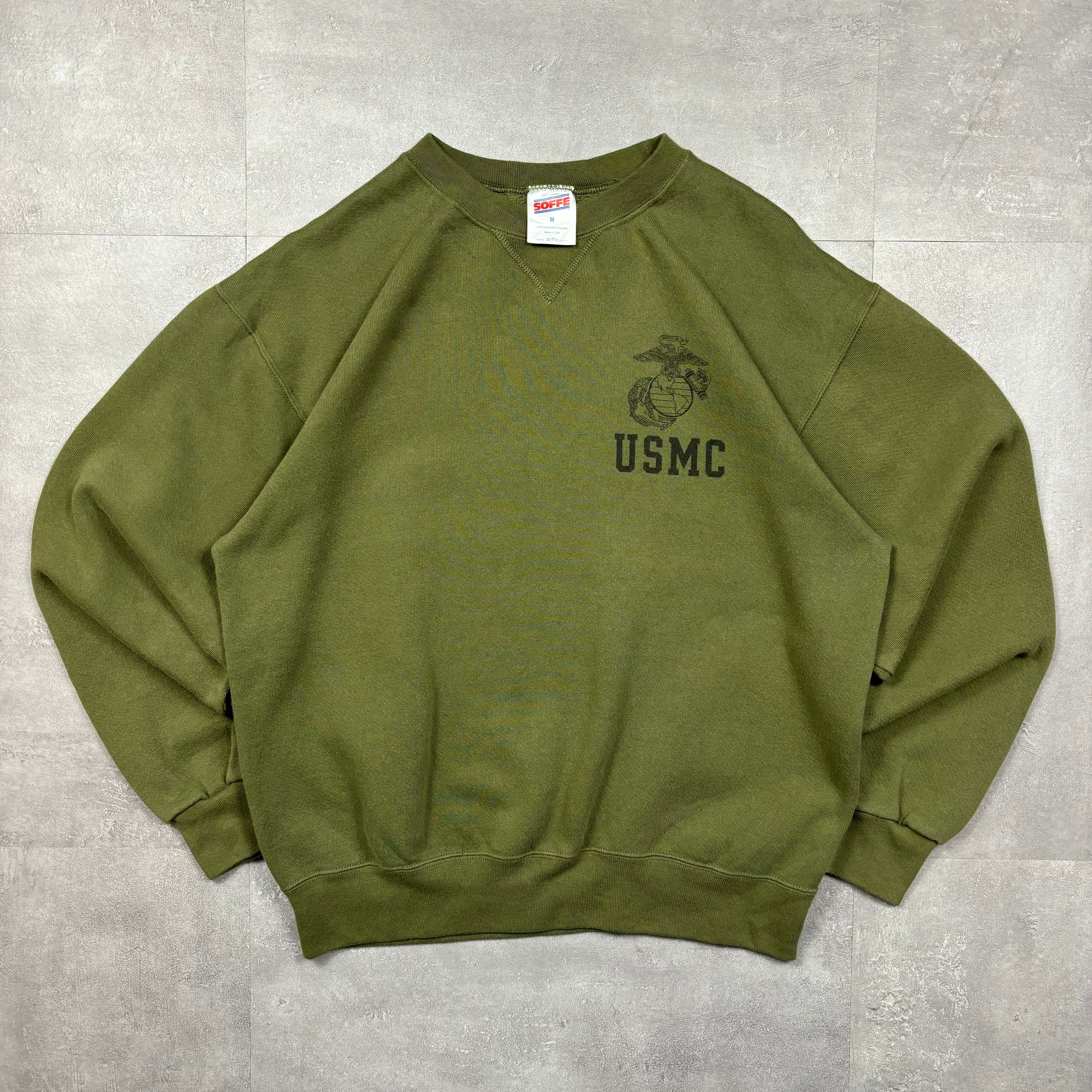 《M》SOFFE ソフィ USMC アメリカ海兵隊 プリント スウェット USA製 90年代〜 No.4209