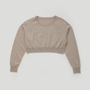 Copped crew knit/beige
