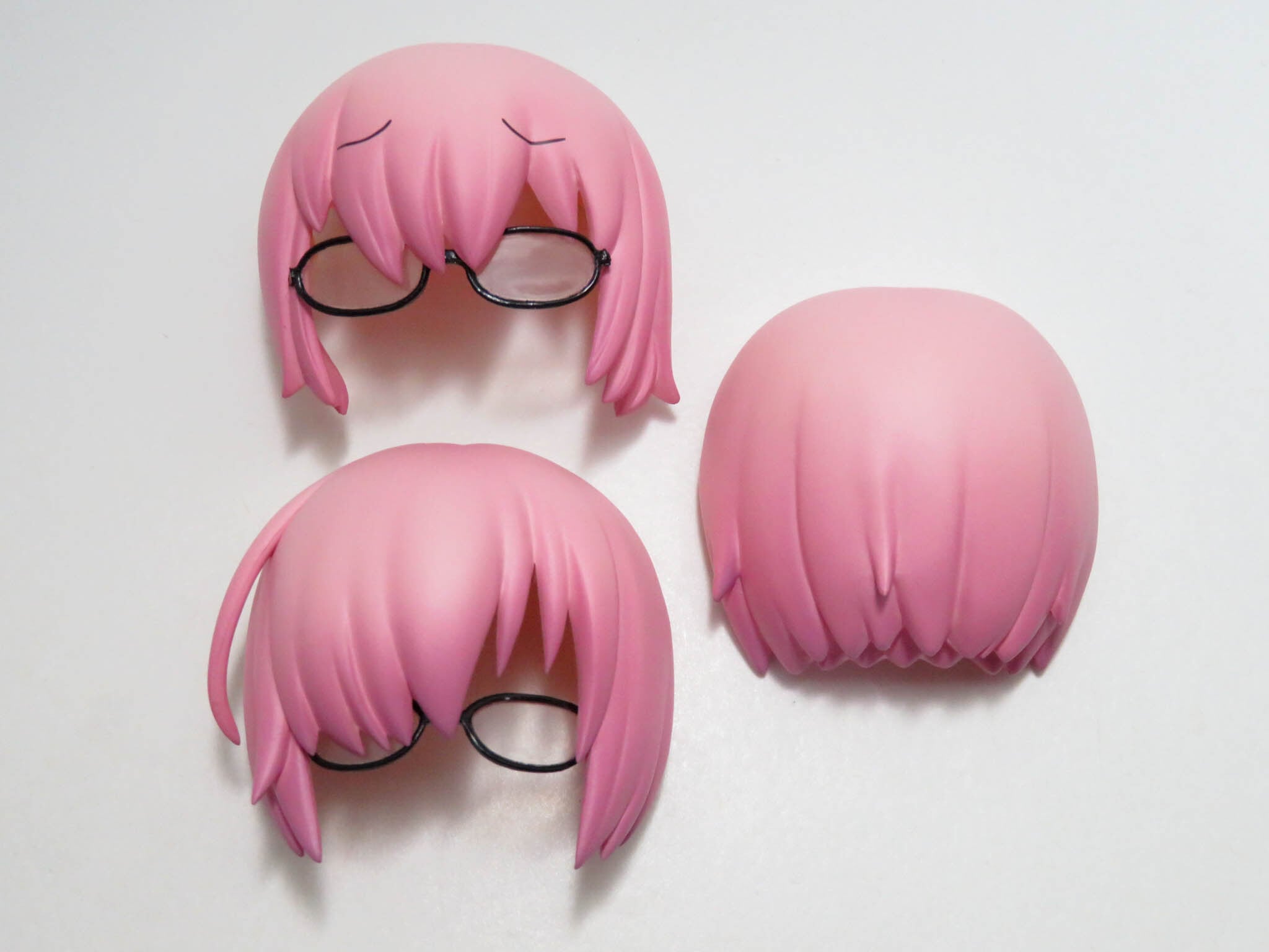 ※2(A−ランク)【941】 マシュ・キリエライト 私服Ver. 髪パーツ メガネ付きボブヘアー ねんどろいど