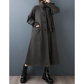 ストール風カラー ロングコート 60052