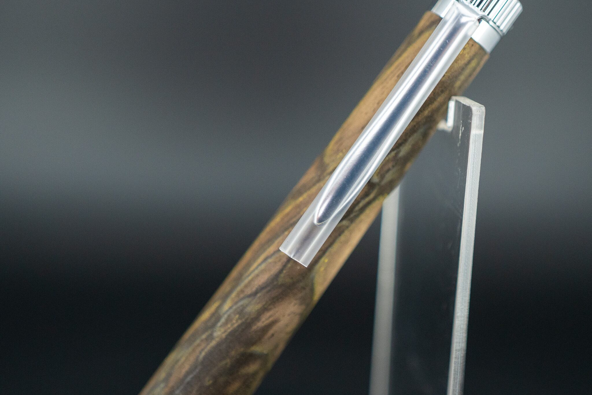 【魅惑の黒い紋様】黒柿 孔雀杢 極上 ③ silver BP