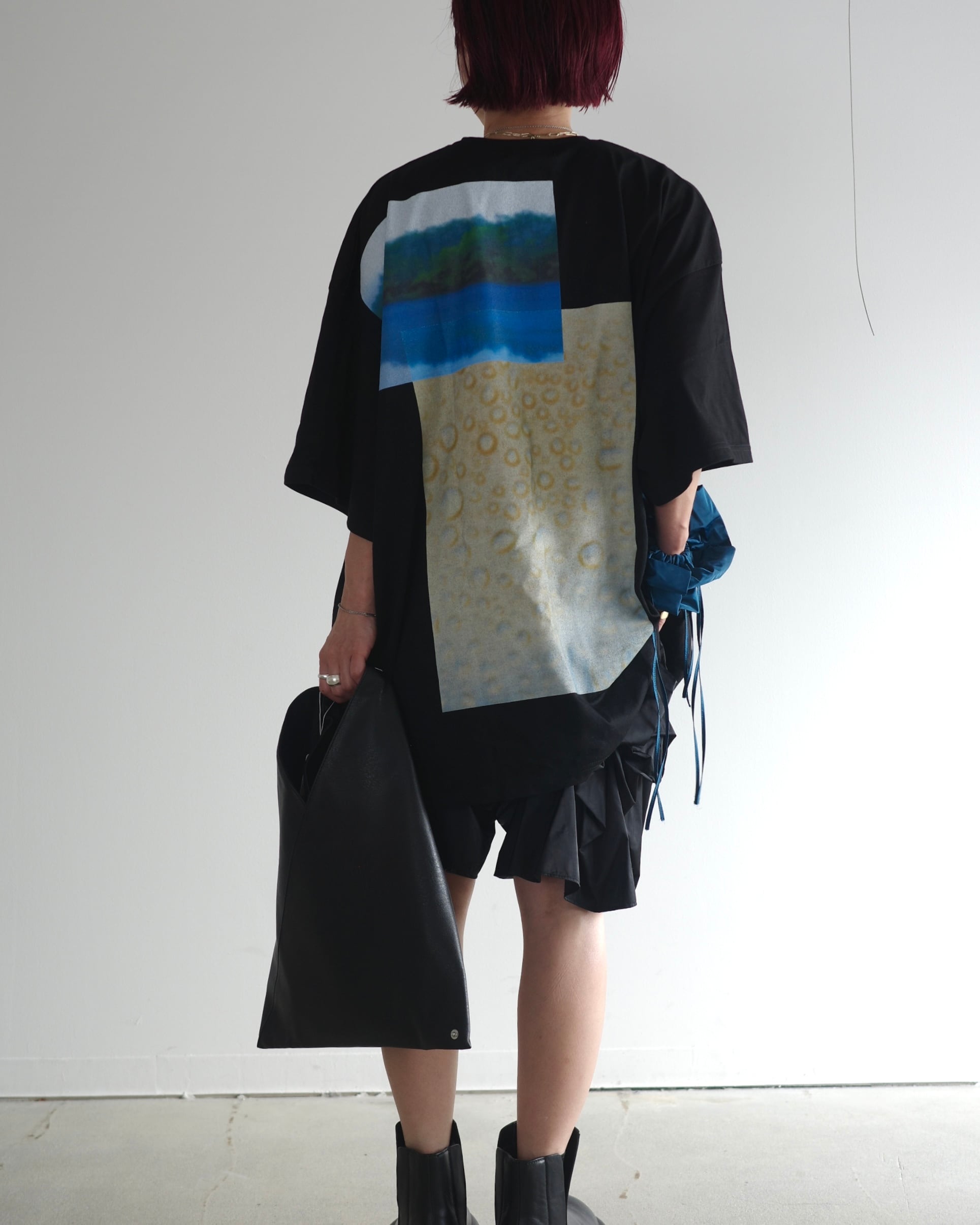 ENFOLD / RAIN LARGE T-SHIRT -black- | LA VILLA ROUGE