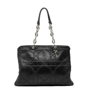 ディオール カナージュ グランヴィル チェーン ハンドバッグ ブラック レザー レディース Dior 【中古】