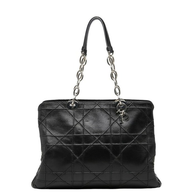ディオール カナージュ グランヴィル チェーン ハンドバッグ ブラック レザー レディース Dior 【中古】