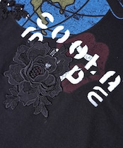 フリル&レースパッチTシャツ (BLACK) CQ-47004