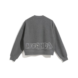 SALE 送料無料【HIPANDA ハイパンダ】男女兼用 ラインストーン スウェット トレーナー  UNISEX RHINESTONE CREW NECK SWEAT SHIRT / GRAY