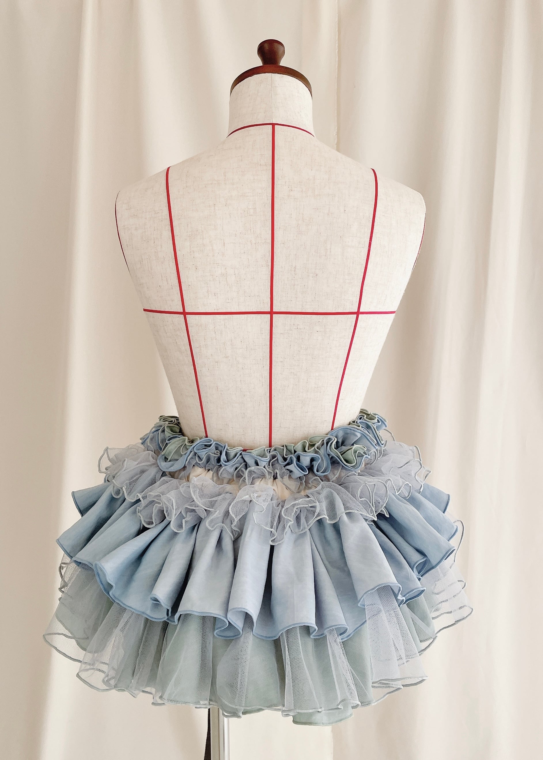 DŌRA MÖRA | Versatile Ruffled Bag - SEA BLUE | ORIENT MILLINERY