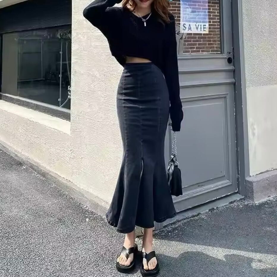 デニムマーメイドスカート