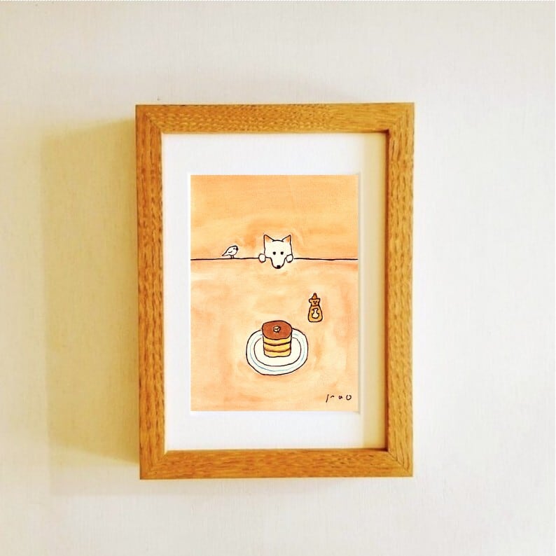 プルメリア 原画 ※木製額縁入り(2Lサイズ）花の絵・イラスト