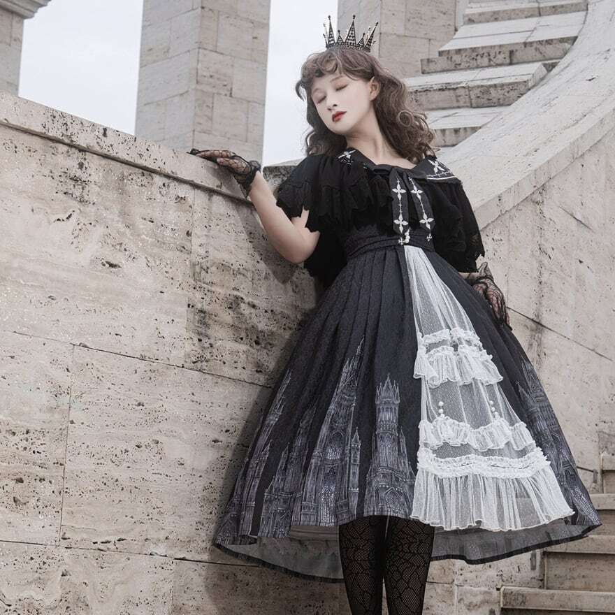 国内発送 ゴスロリ セットアップ ケープ ジャンパースカート 双子