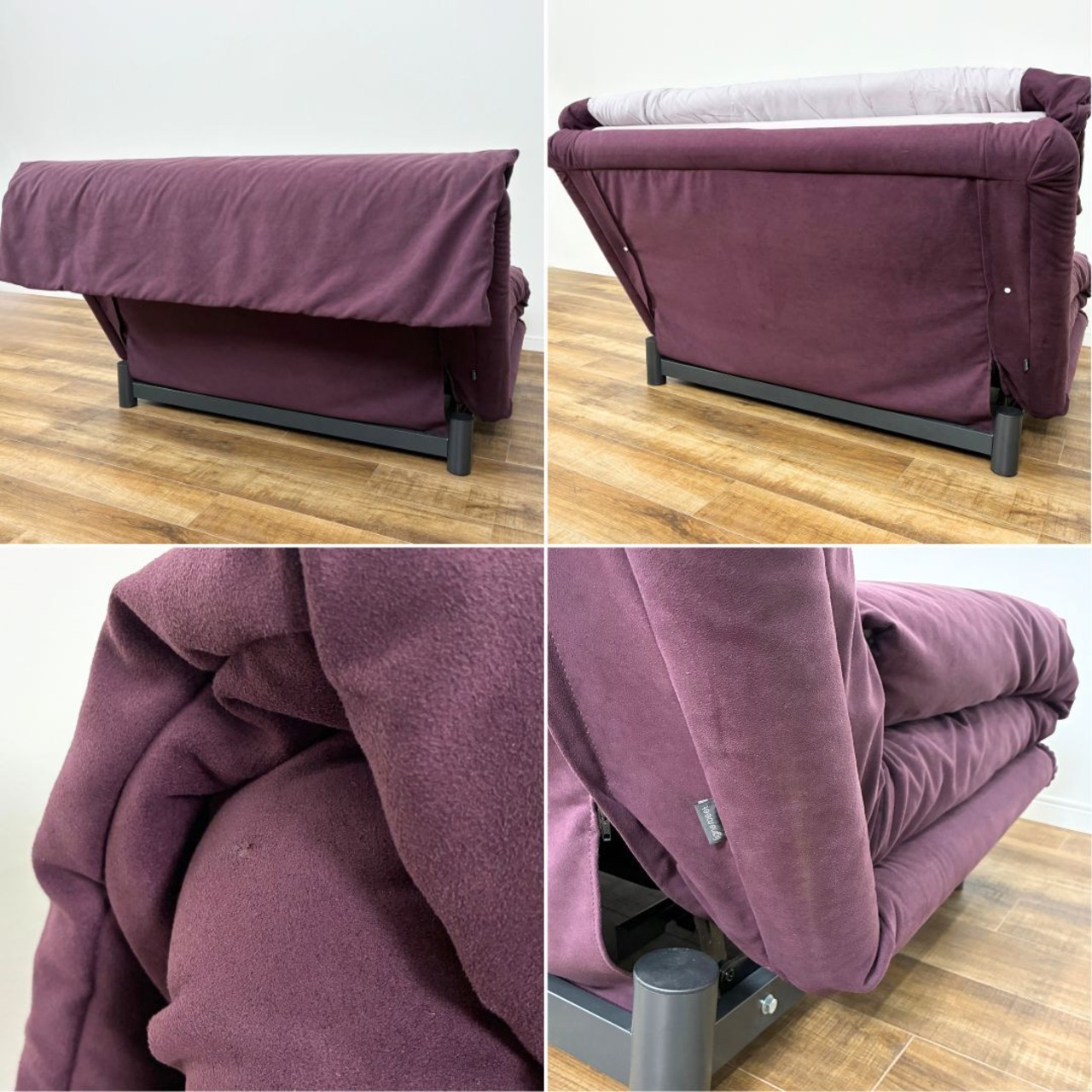ligne roset リーン・ロゼ ROSETMulty ロゼマルティ パープル ソファベッド クッションセット 二人掛けソファ カウチソファ デザイナーズ家具 モダン【中古】【350サイズ】