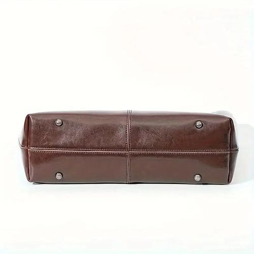 大容量バック レディースバック ３色 茶 赤 トートバック 無地 本革 仕事カバン デイリーバック