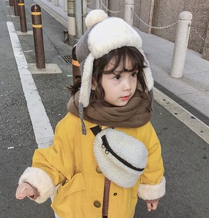 ふわふわフライトキャップ キャップ 帽子 秋冬 冬新作 耳あて付き ファー ハット ポンポン付き ユニセックス 男の子 女の子 子供用 子供サイズ キッズ 子供 韓国子供服 韓国 スノボ スノーボード ロシア帽 防寒