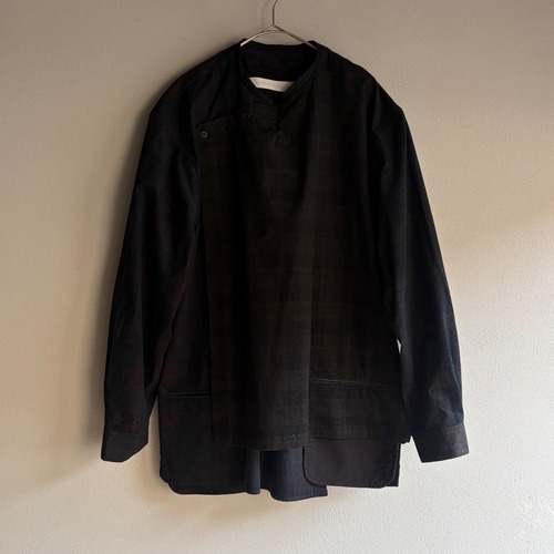 ASEEDONCLOUD/アシードンクラウド　Memories Layered Shirt／メモリーズレイヤードシャツ Okunensha history cloth ／オクネンシャヒストリークロス#262606 Black size M