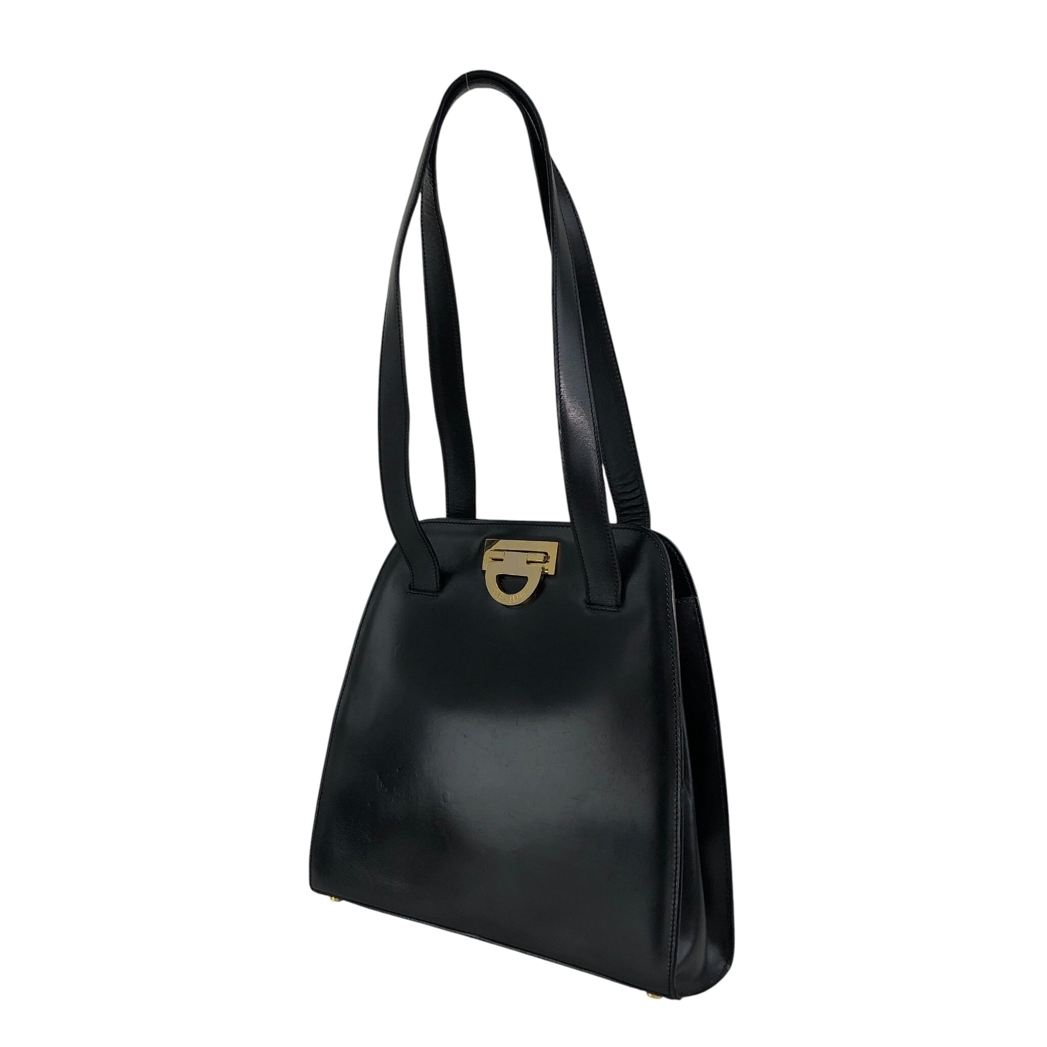 CELINE セリーヌ ハンドバッグ ブラック ガンチーニ レザー vintage