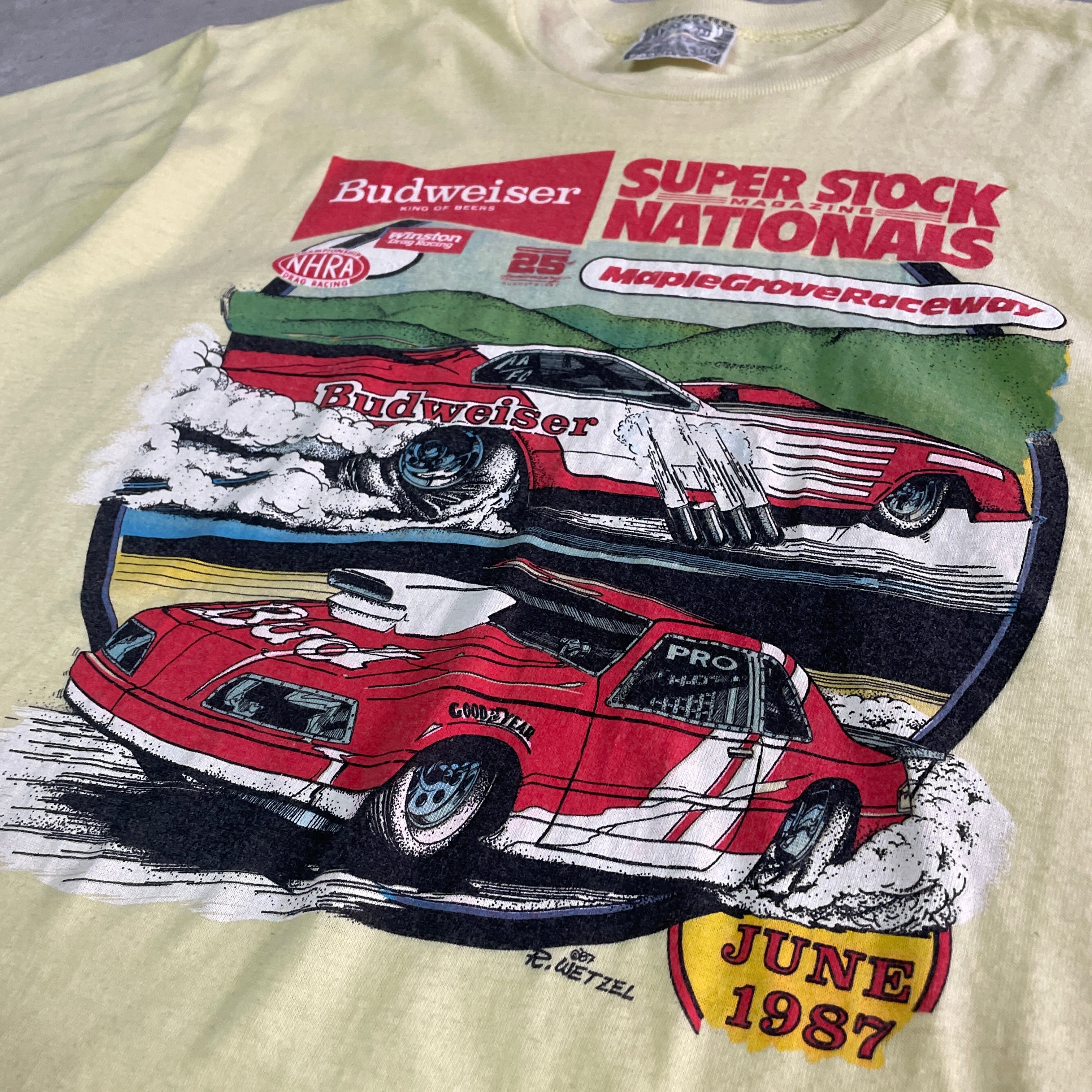 80年代 Budweiser バドワイザー SUPER STOCK レーシングTシャツ メンズ ...