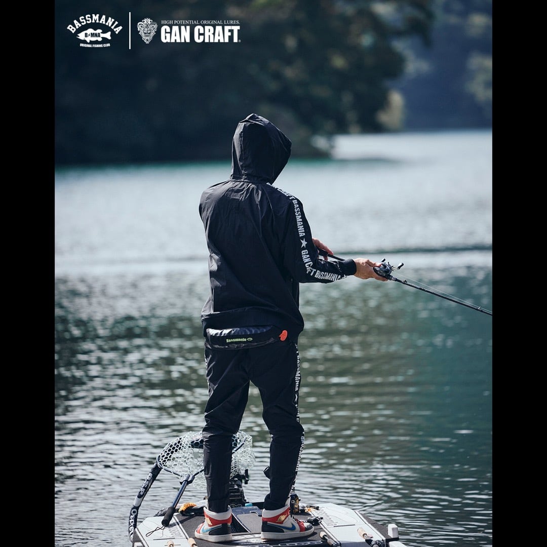 GANCRAFT×BASSMANIA】サイドリブ編みストレッチジョガーパンツ