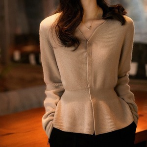 Vネック ショート ニット カーディガン 341137