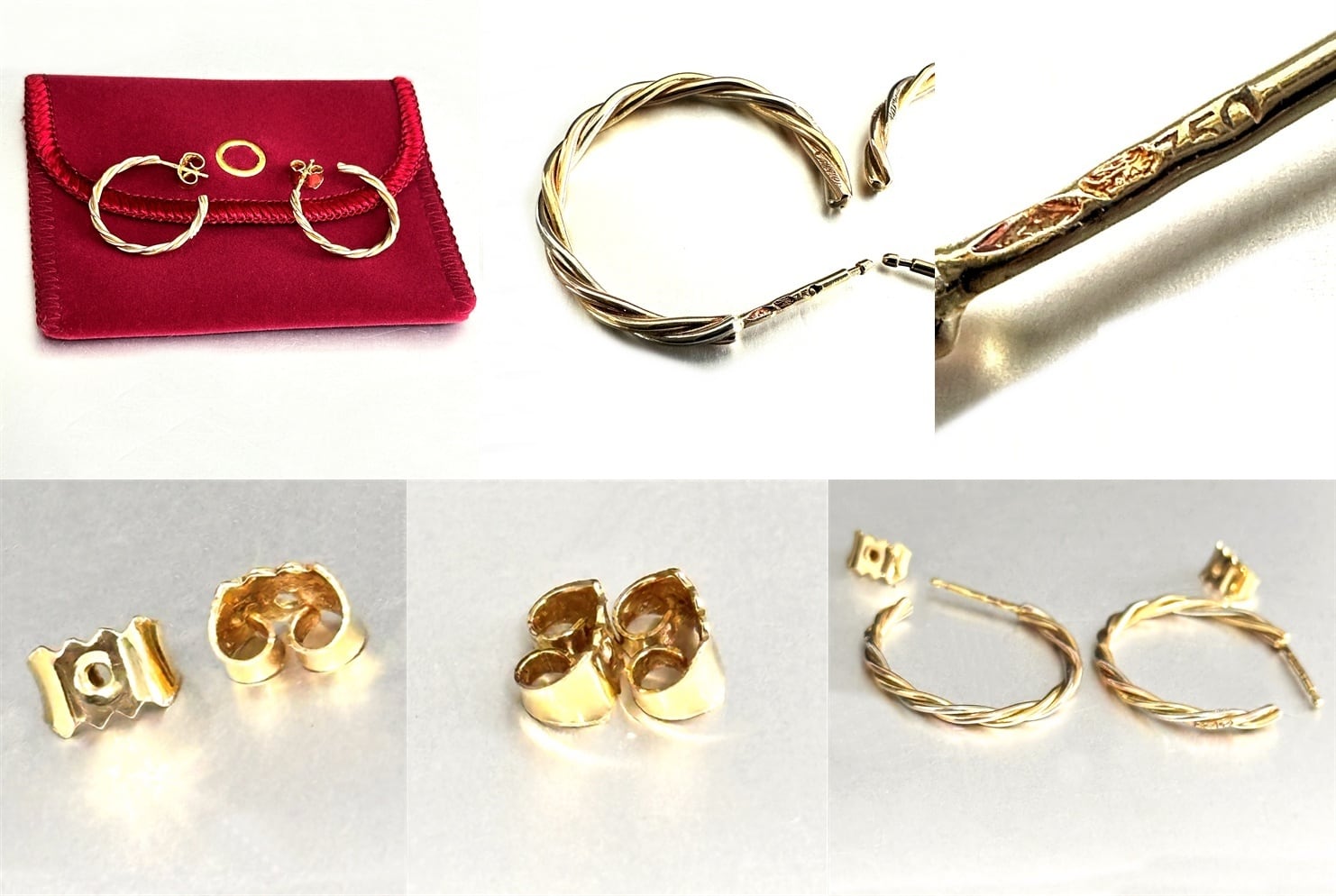 CARTIER / カルティエ トリニティ ピアス ツイスト フープ K18 スリー