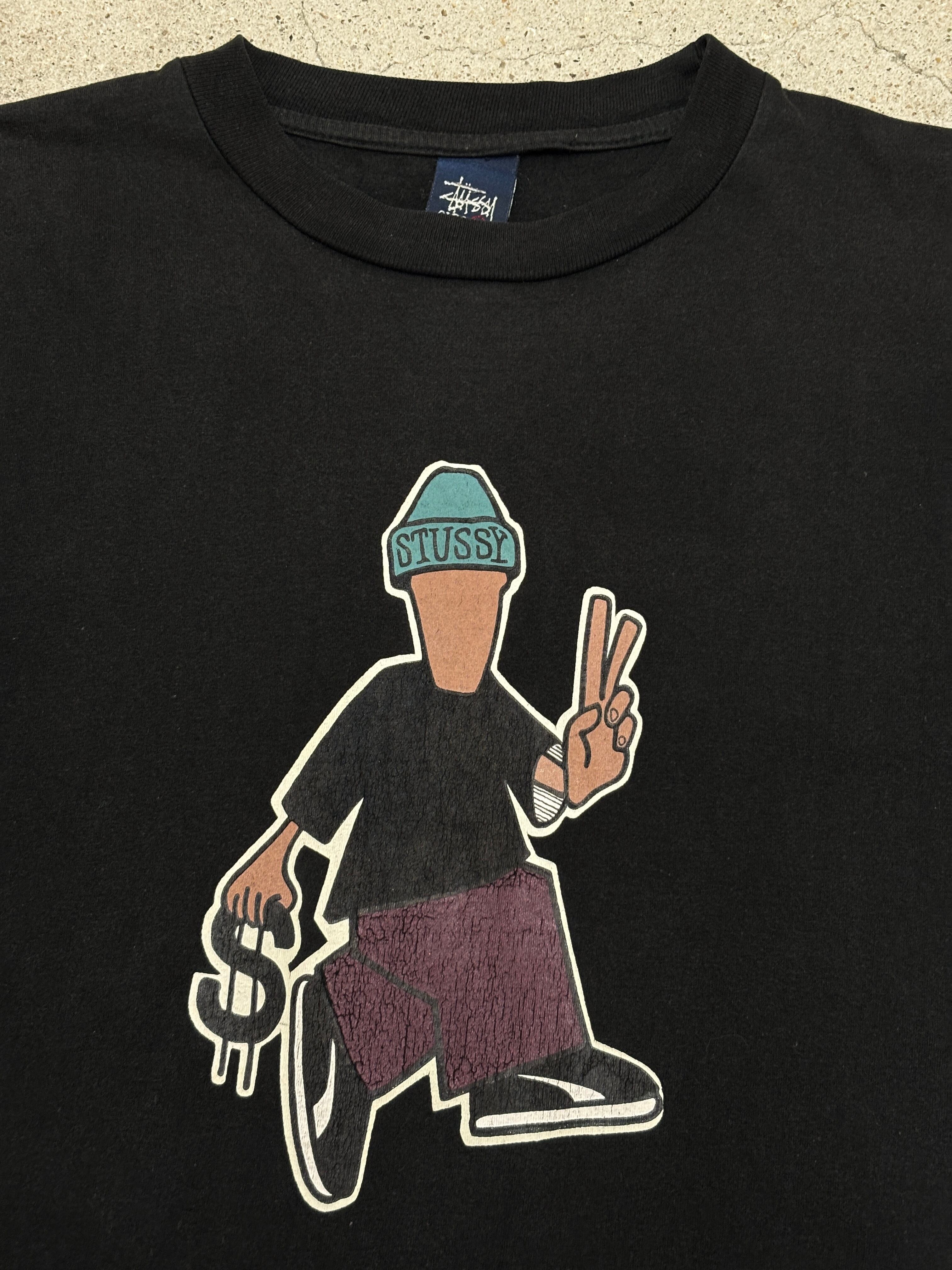 90～00s OLD STUSSY/Peace and Prosperity Tee/Designed in USA/M