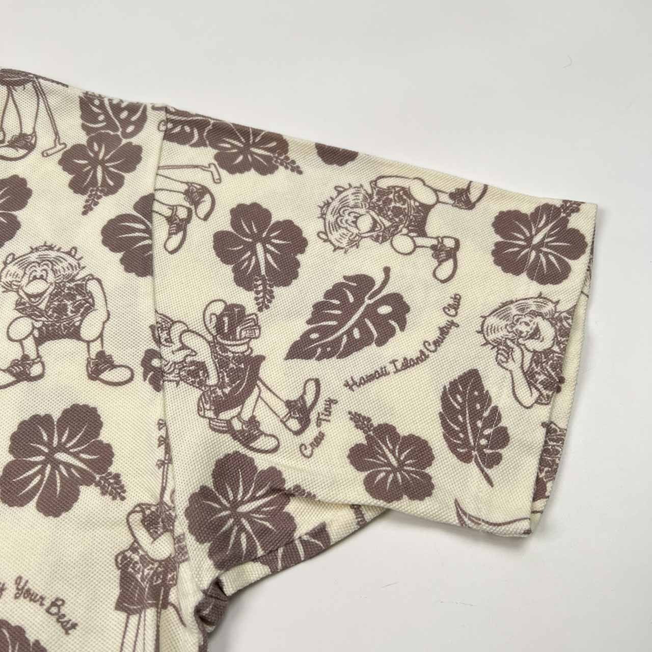 CAPTAIN SANTA キャプテンサンタ GOLF CLUB アロハ柄 総柄 BD 半袖 ポロシャツ サイズ L /鹿の子/ゴルフ