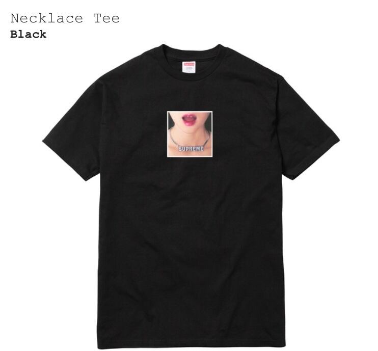supreme necklace tee  18ss