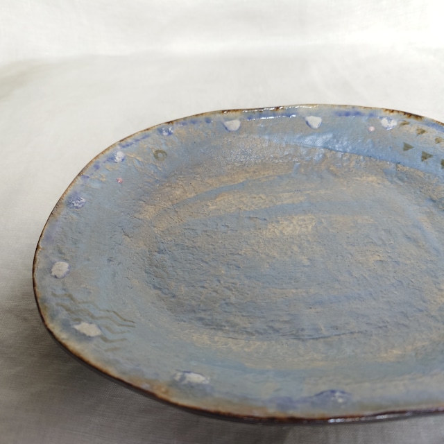 金城 和樹  カレーパスタ皿 ブルー