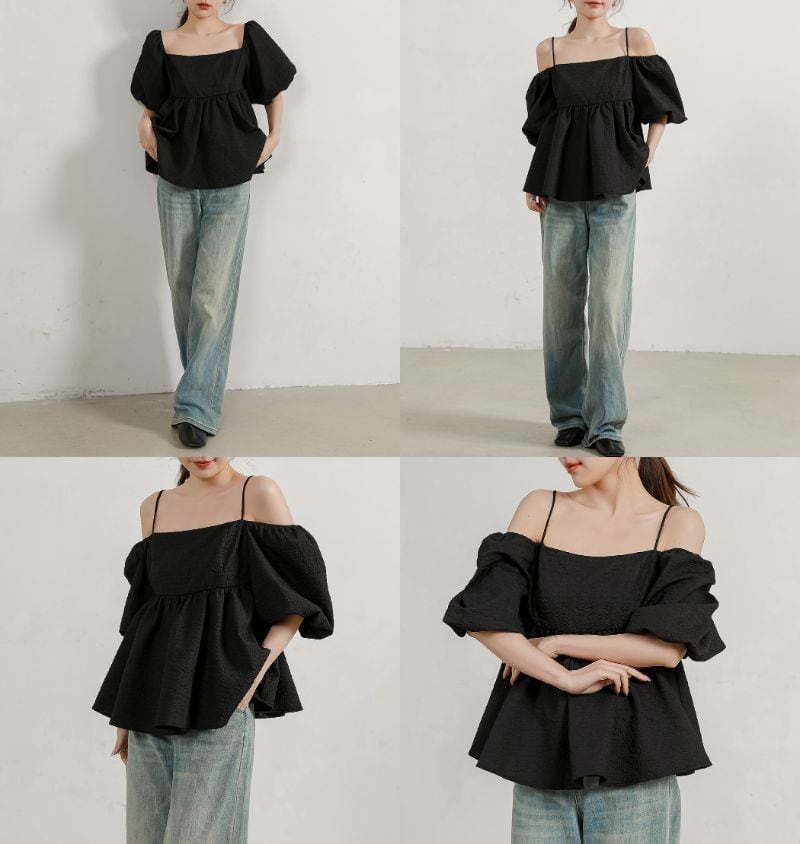 宅配便】2Wayふくれジャガードブラウス／tops2111 | DAY CLOSET