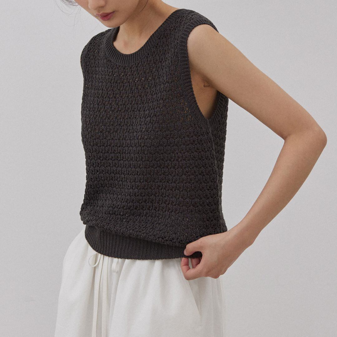 メッシュニットノースリーブプルオーバー T0150