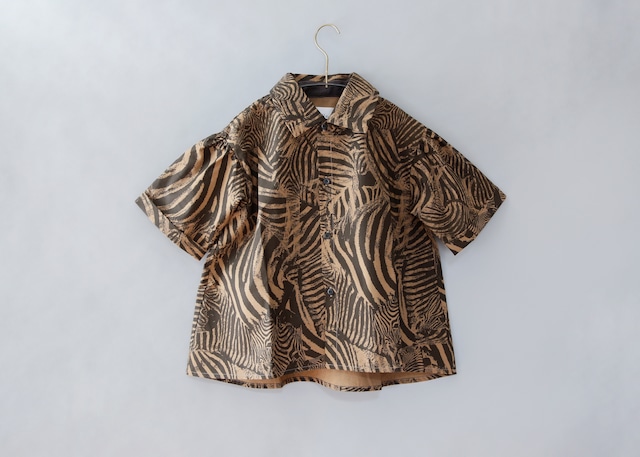 【23SS】ミチリコ(michirico) Real Zebra TEX Shirts ダークモカ【L】シャツ　半袖