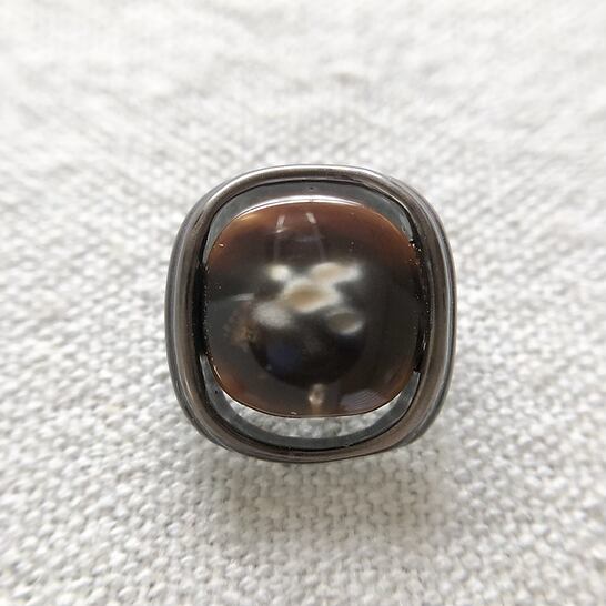 ●『2個セット』スクエア マーブルディープブラウン 17.5㎜