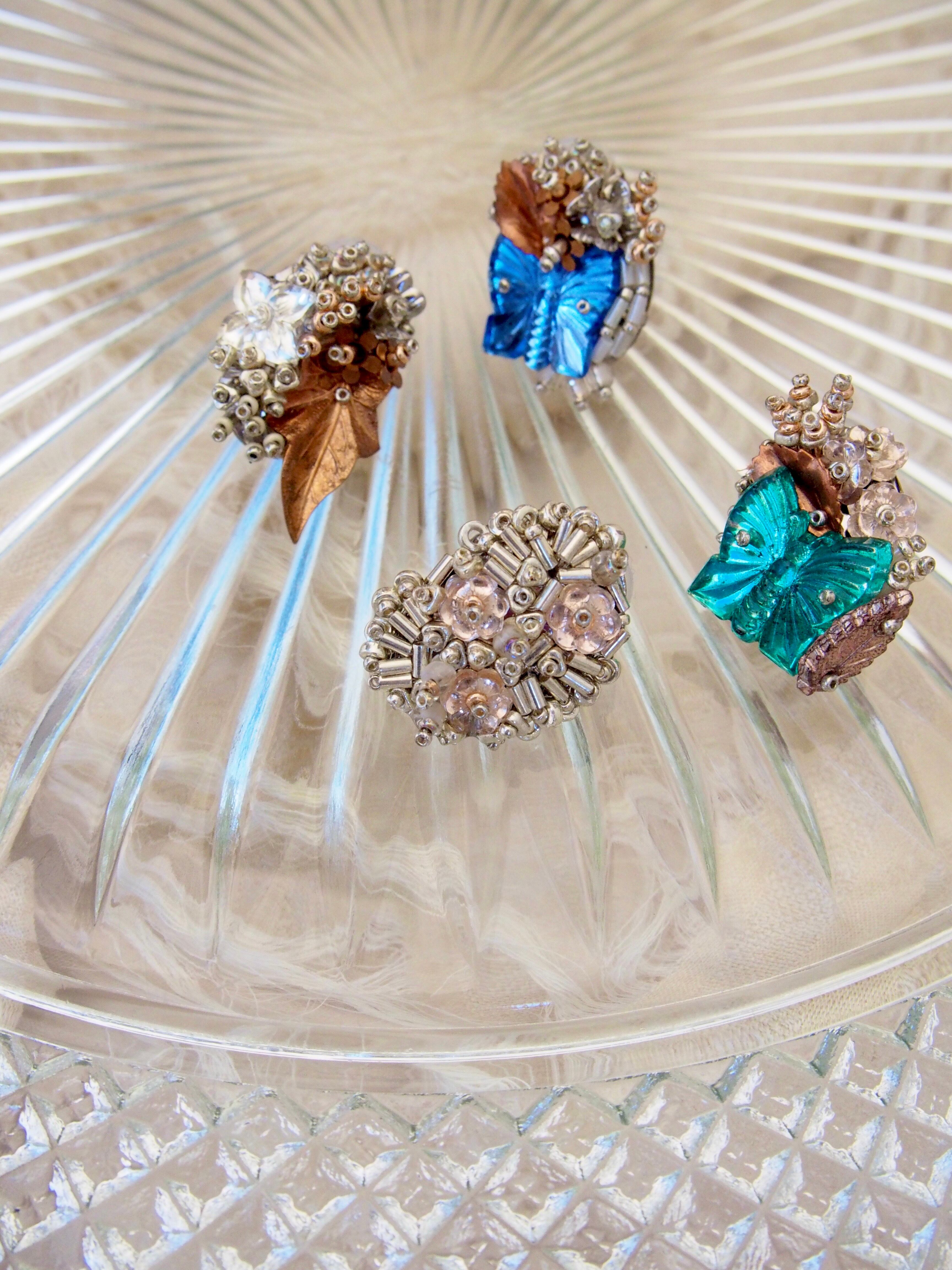 " Lily collage earrings "【 Le jardin secret 】