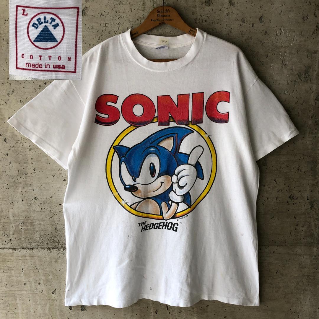 90s SEGA SONIC2 デザイン tシャツ 公式 - Tシャツ/カットソー(半袖/袖