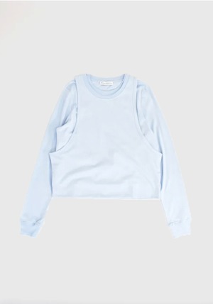 JW ANDERSON｜ L21A-JWA-CS01M "Double Layer Crew Neck Top" L.BLUE