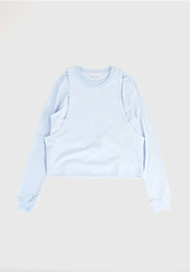 JW ANDERSON｜ L21A-JWA-CS01M "Double Layer Crew Neck Top" L.BLUE