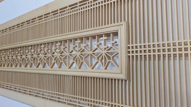 組子欄間【桐ノ葉】米ヒバ（1枚）