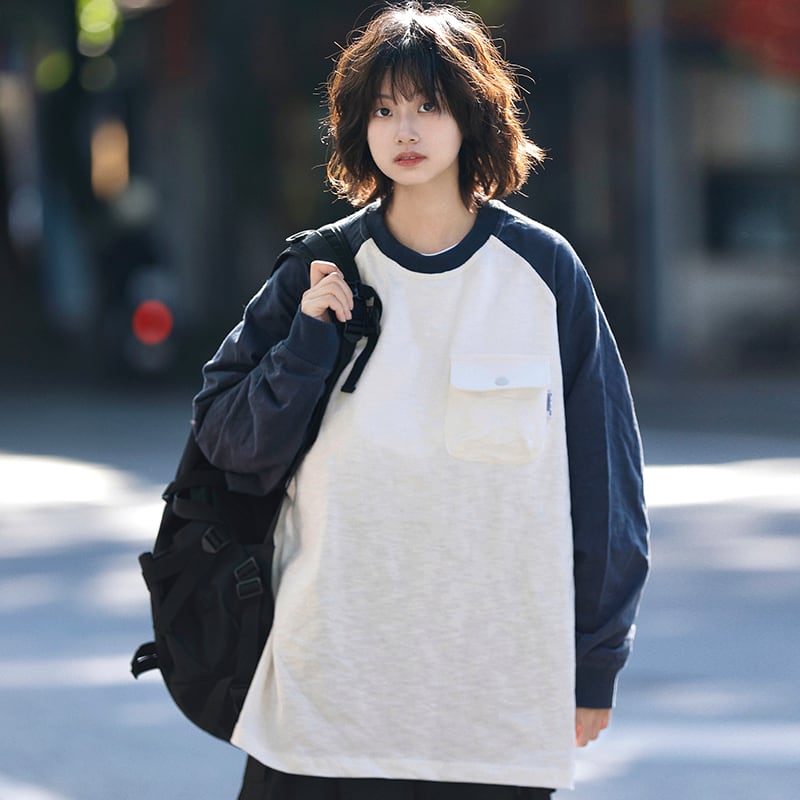 AFISHSTAY胸ポケット付きラグランTシャツ | mblueshop
