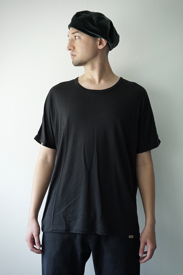 Super120s Washable Wool Jersey /  DS Wool Tee （DARKNESS）