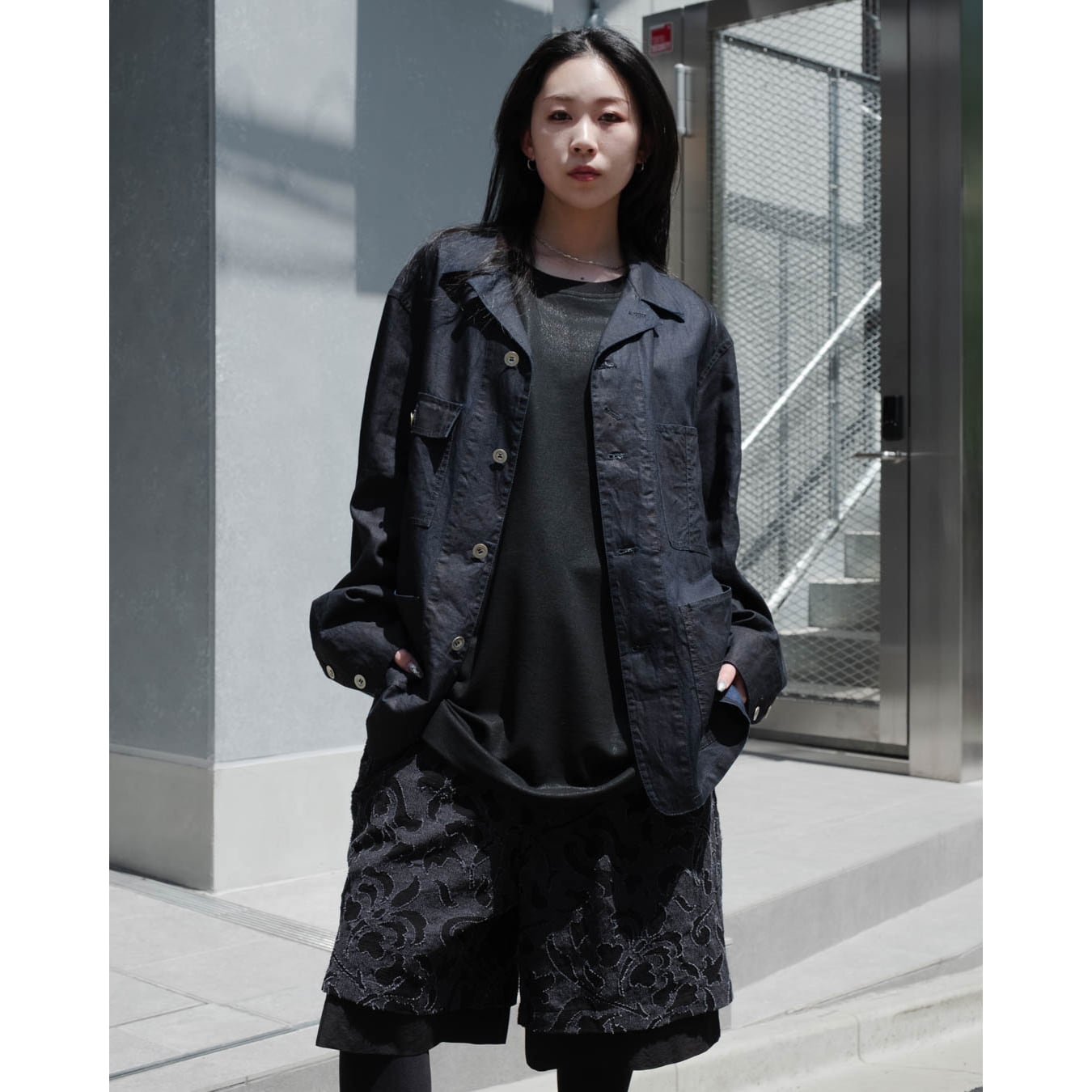 Nomàt] (ノマット) 25SS N-P-12 Layered Short Pants (Jacquard