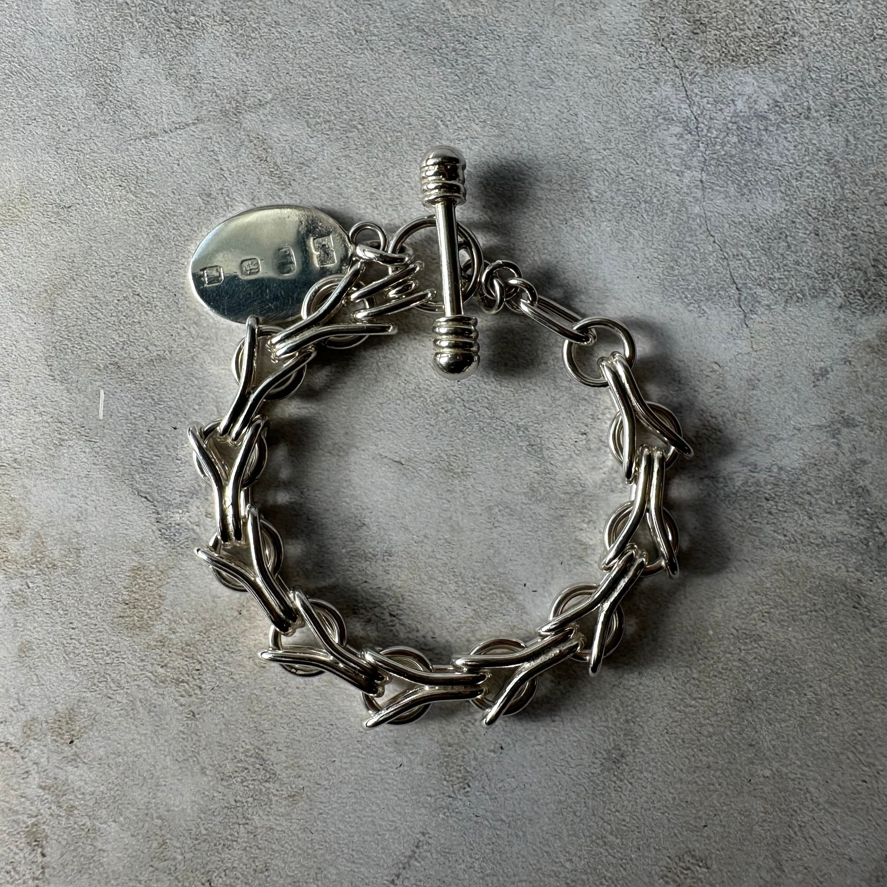 Vintage Modernist Chain Link Bracelet Silver925 Made in UK
