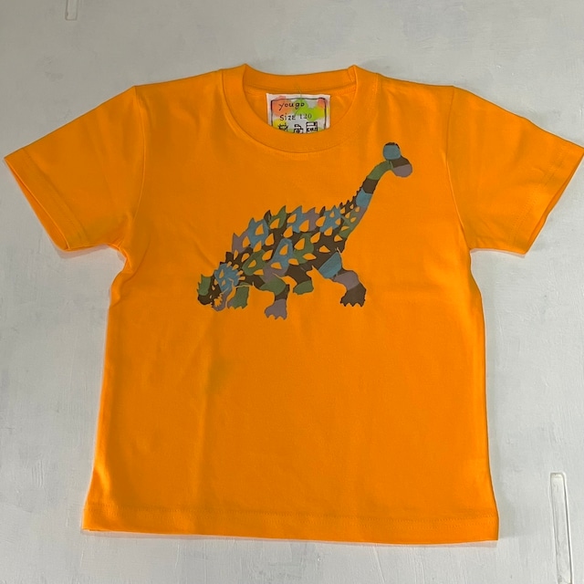 １点もの　kidsカラーTシャツ120cm「アンキロサウルス」120-24505-3