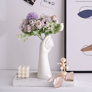 花瓶 フラワーベース 花器 陶器 アート 手 ハンド おしゃれ 韓国 インテリア