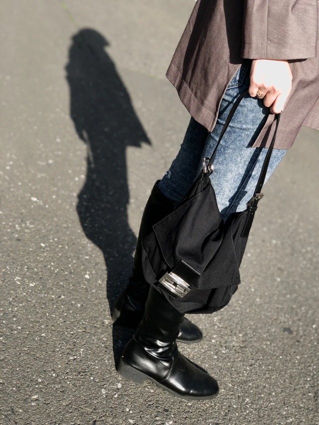 FENDI フェンディ ショルダーバッグ ブラック FFロゴ ジャージ セミショルダー vintage ヴィンテージ オールド vvvemn