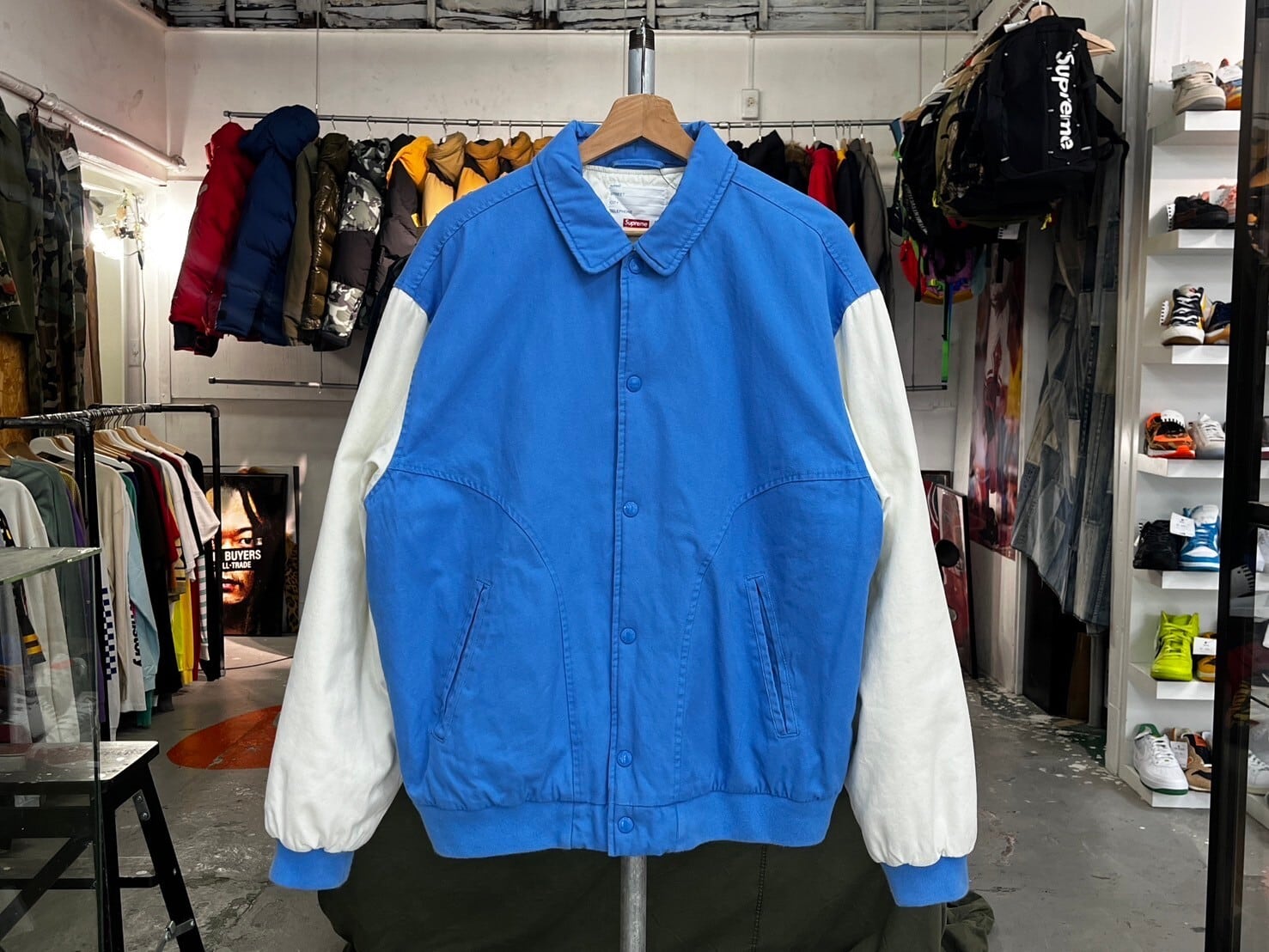 Supreme TWILL VARSITY JACKET LIGHT BLUE LARGE 07032 | BRAND BUYERS 