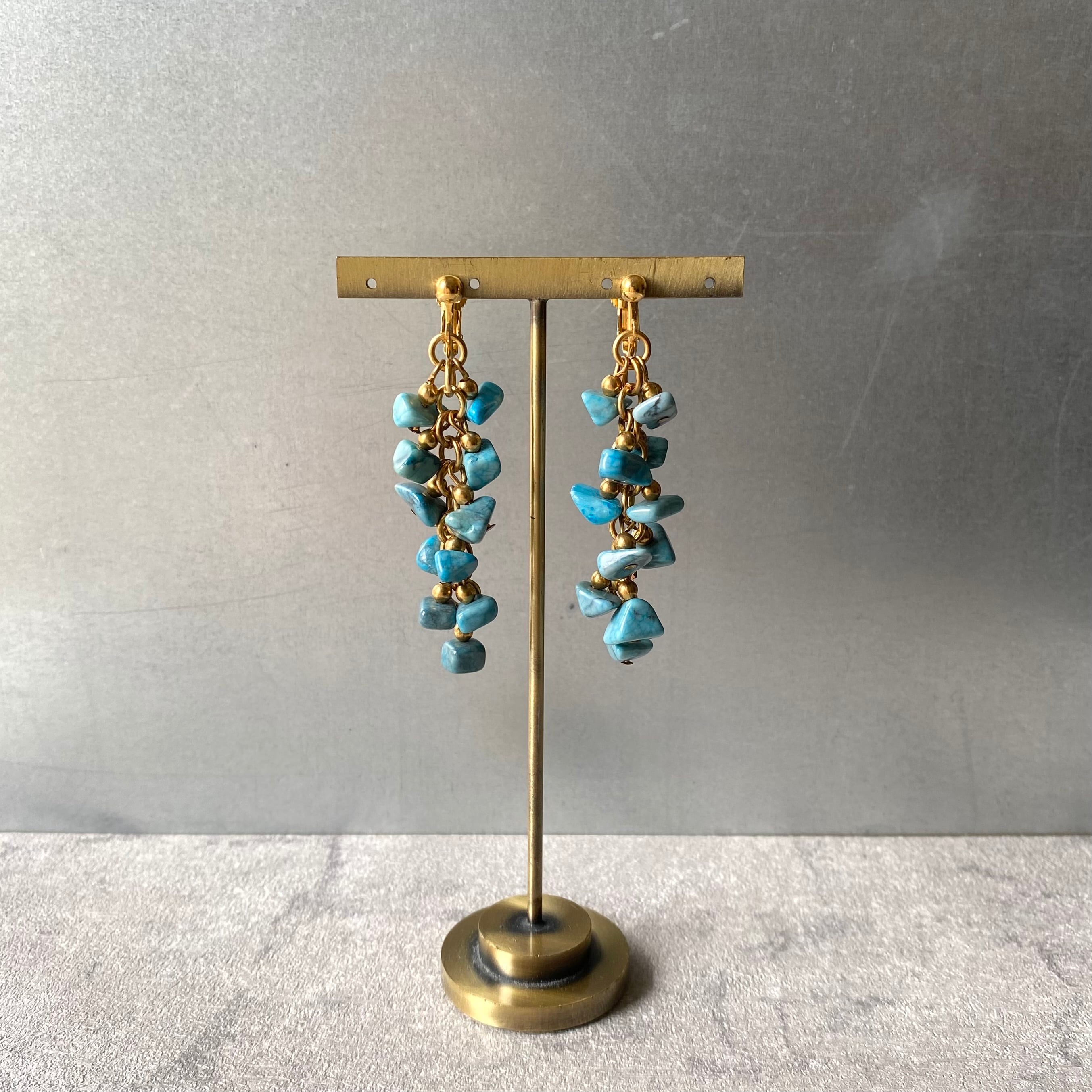 VINTAGE TURQUOISE EARRINGS ビンテージターコイズピアス