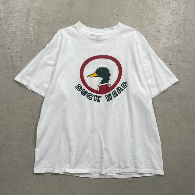 90年代 DUCK HEAD プリントTシャツ メンズXL 古着 90s シングルステッチ ヴィンテージ VINTAGE 白色【Tシャツ】/ホワイト