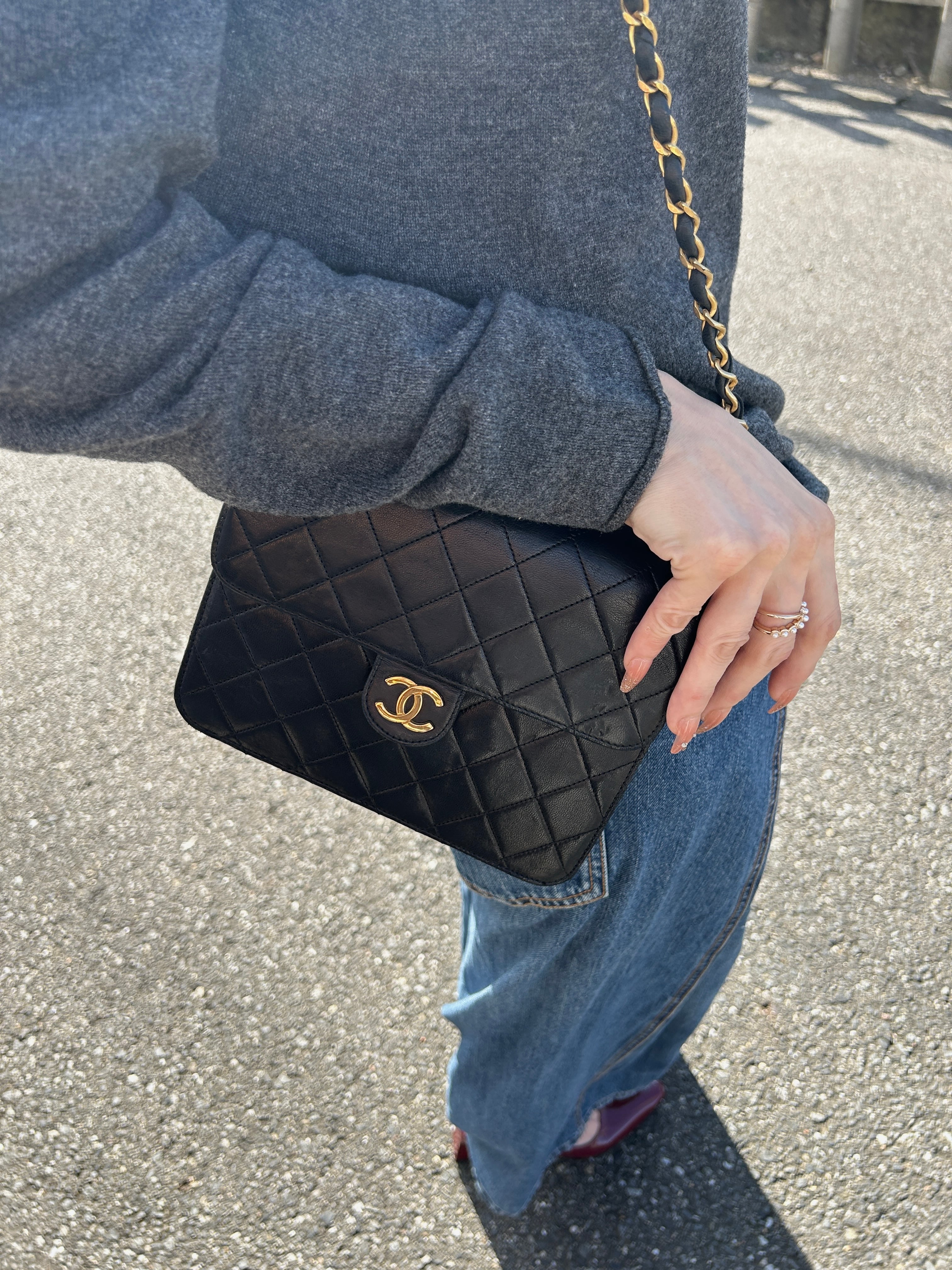 CHANEL シャネル マトラッセ ショルダーバッグ ブラック ココマーク ターンロック レザー チェーン vintage ヴィンテージ オールド tjbcjh