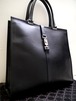 美品◆GUCCI グッチ ジャッキー A4対応 ビジネス可 ユニセックスモデル レザー トート バッグ黒◆ ジャッキーから希少なオールレザーモデル